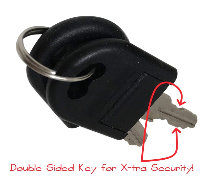 Desunia Office Desk Lock for Drawer & Door - 7/8" (.875") Bore - Black - Keyed Alike - Includes Escutcheon Trim Ring, Strike, & Screws - 1 Lock - Image 4